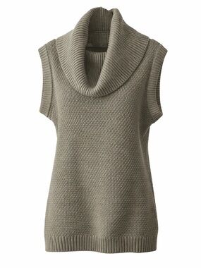 DEX Cowl Neck Sleeveless Sweater Knit Olive Medium